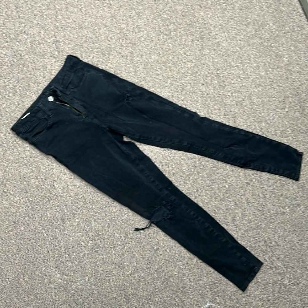 American eagle high rise black ripped jeggings